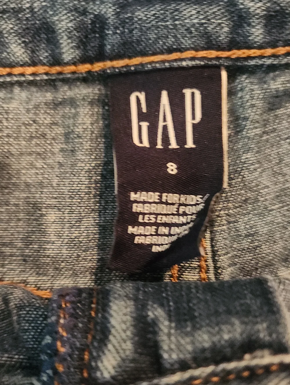 Gap Sparkly Star Patch Denim Mini Skirt, Girls 8